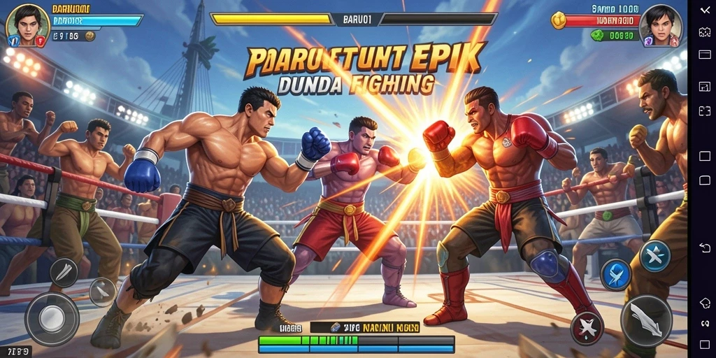 Screenshot gameplay pertarungan seru di BARU01.
