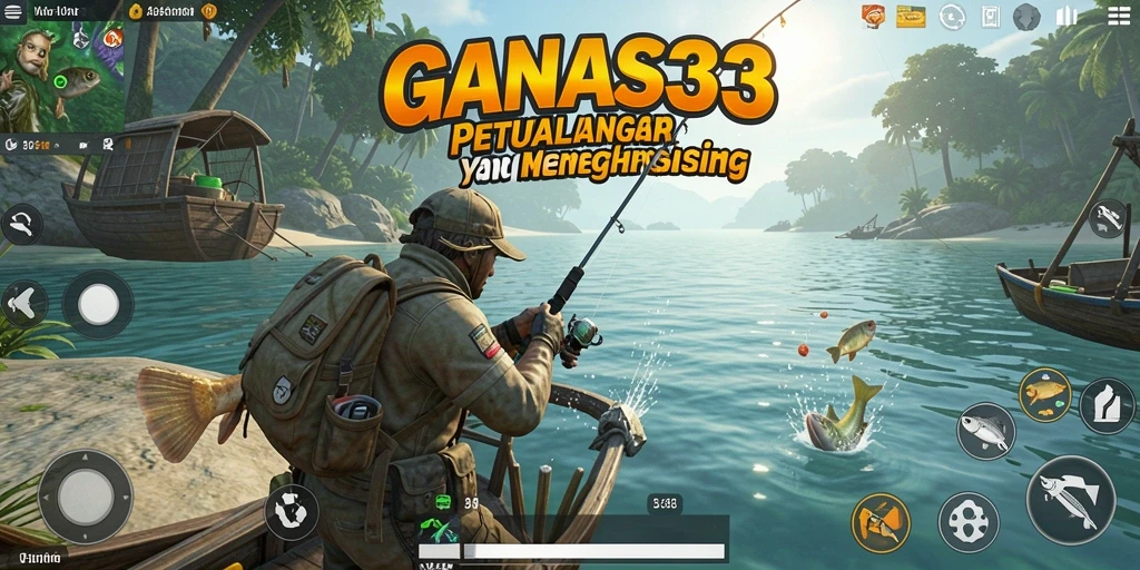 Tampilan gameplay seru dari GANAS33 saat menangkap ikan.