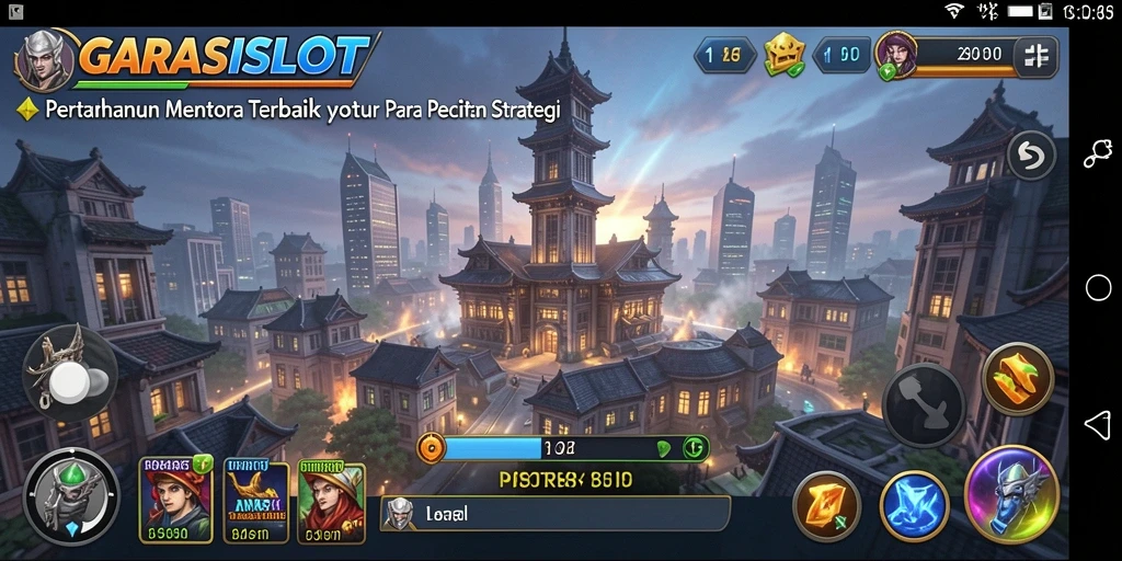 Screenshot gameplay menampilkan menara pertahanan yang siap menghadapi serangan.