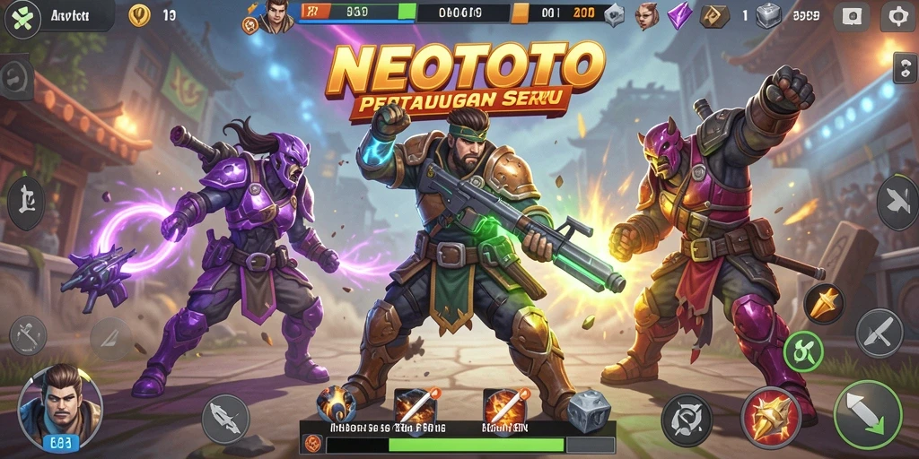 Tampilan gameplay seru dalam NEOTOTO Battle Royale.