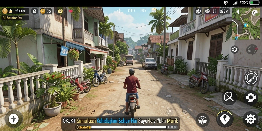 Tangkapan layar gameplay OKJKT menunjukkan aksi seru dalam simulasi kehidupan.