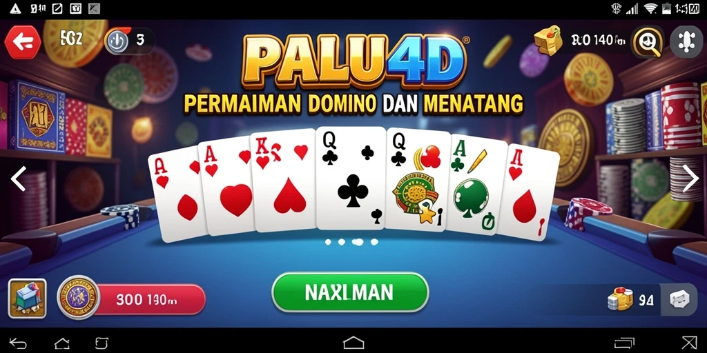 Screenshot utama PALU4D menampilkan aksi seru permainan Domino.