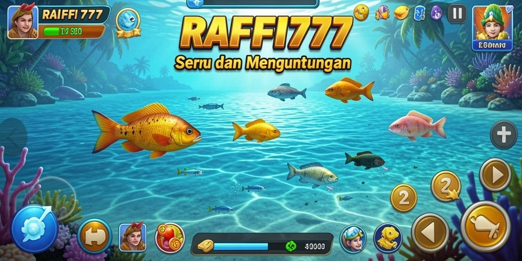 Screenshot gameplay RAFFI777 menampilkan aksi menangkap ikan dengan grafis yang menarik.