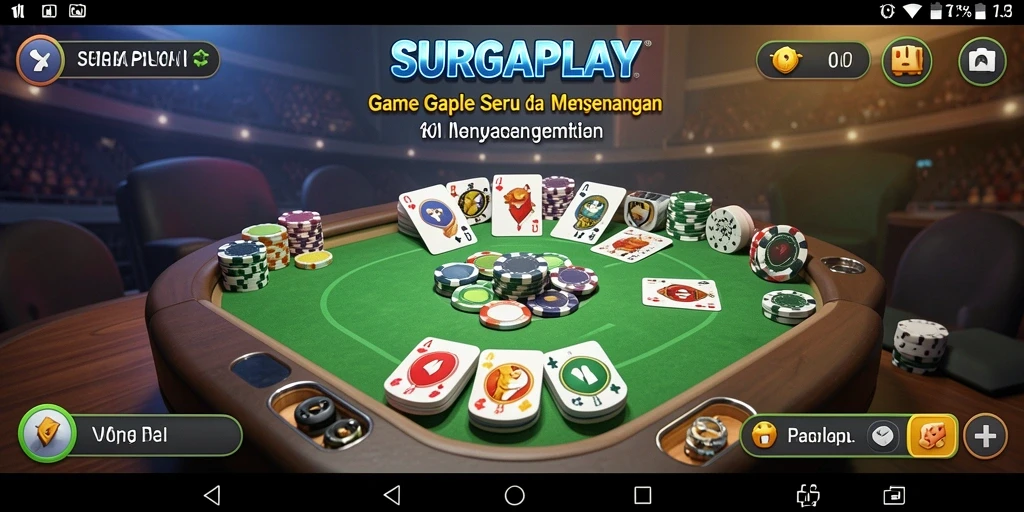 Tampilan gameplay seru dalam SURGAPLAY saat bermain Gaple.