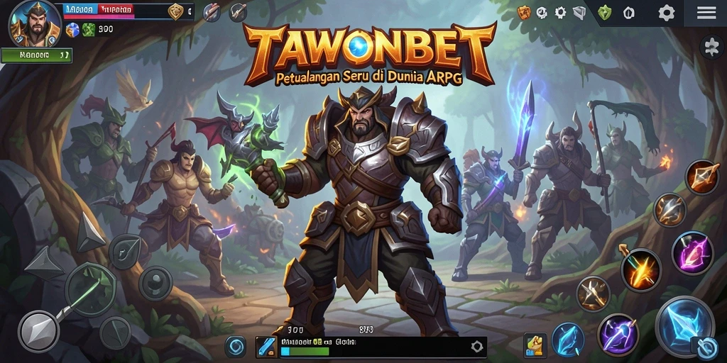 Screenshot gameplay TAWONBET menampilkan tempur epik dalam dunia ARPG.
