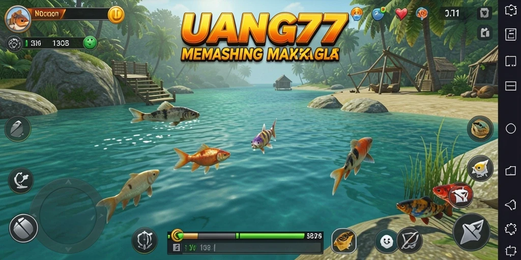 Tampilan gameplay UANG77 dengan aksi memancing yang seru dan menegangkan.